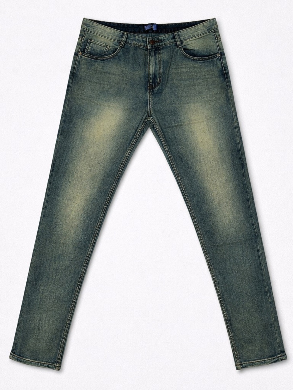 Men's Slim Fit Faded Blue Denim Jeans Size 33/28